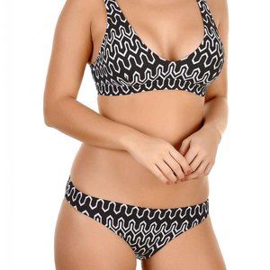 NWT SEAFOLLY USA SIZE 6 OPTIC WAVE HIPSTER BOTTOMS